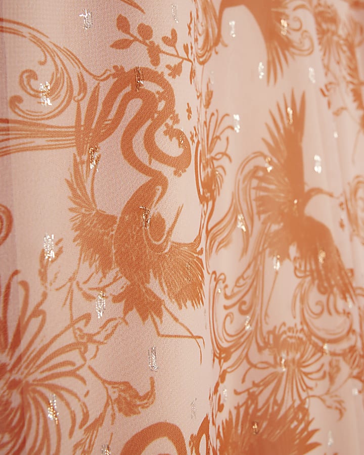 Pink Sleeveless Printed Jumpsuit