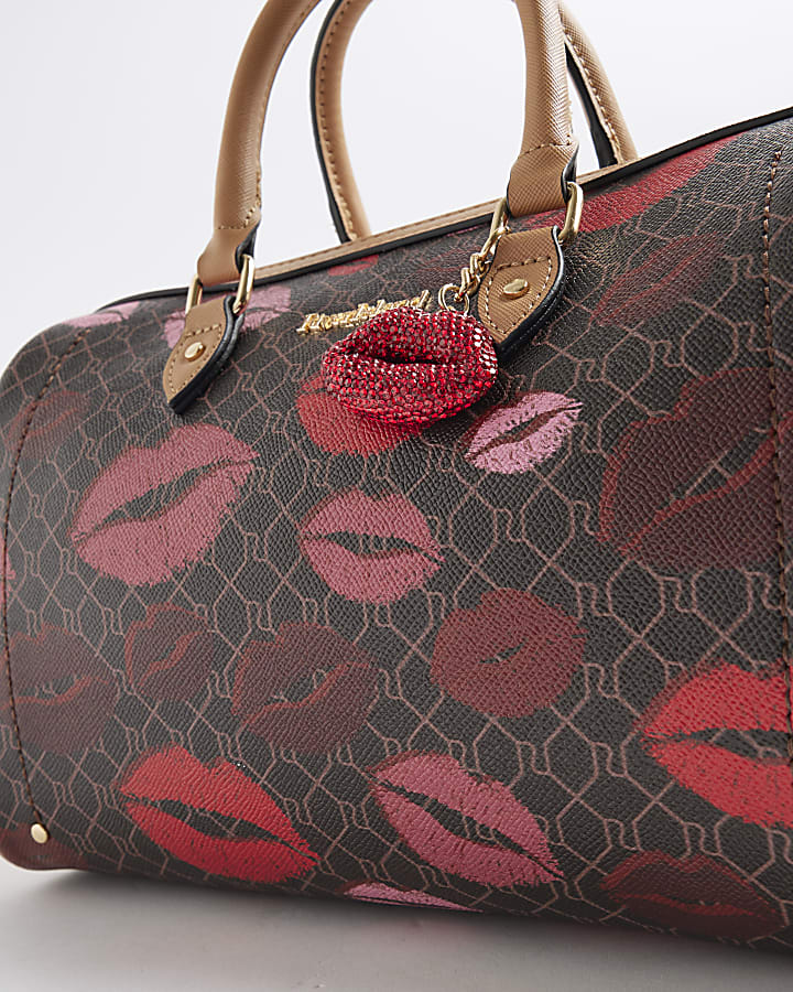 Brown Morgan Lips Monogram Cross body Bag
