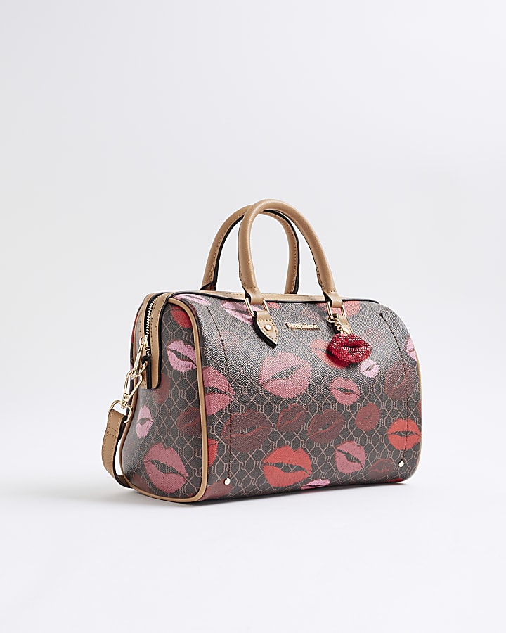 Brown Morgan Lips Monogram Cross body Bag