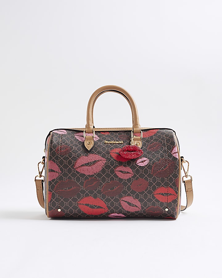 Brown Morgan Lips Monogram Cross body Bag