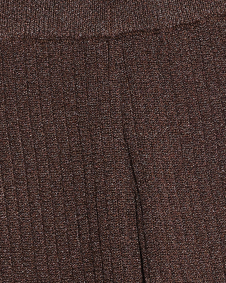 Brown Glitter Wide Leg Trousers