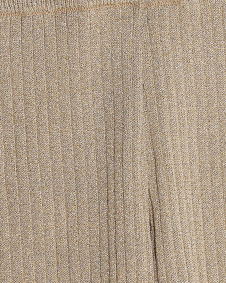 Gold Glitter Wide Leg Trousers