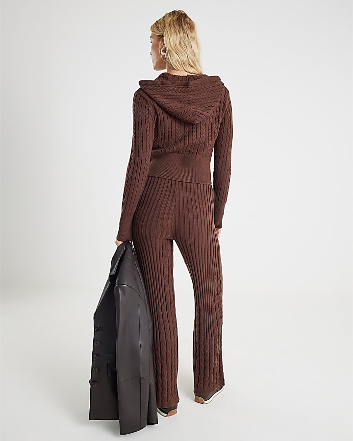 Brown Cable Knit Trousers