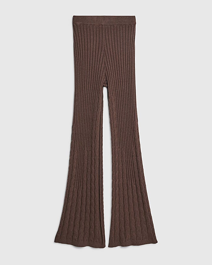 Brown Cable Knit Trousers