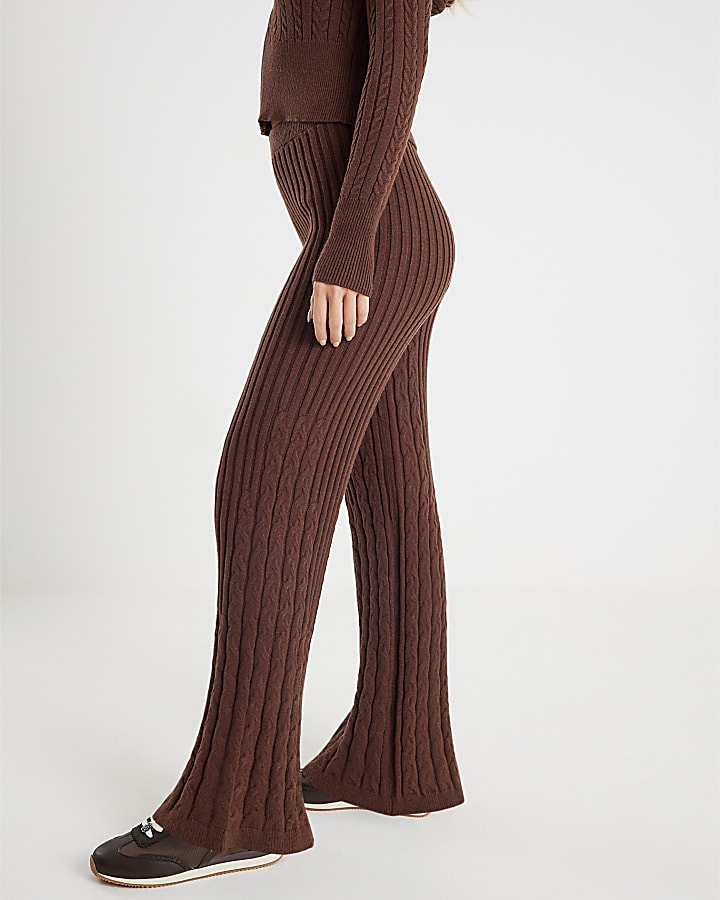 Brown Cable Knit Trousers