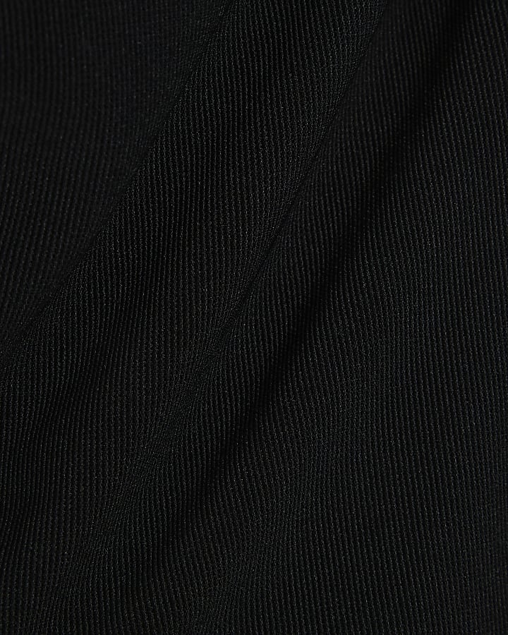 Black Ribbed Belted Bandeau Bodysuit