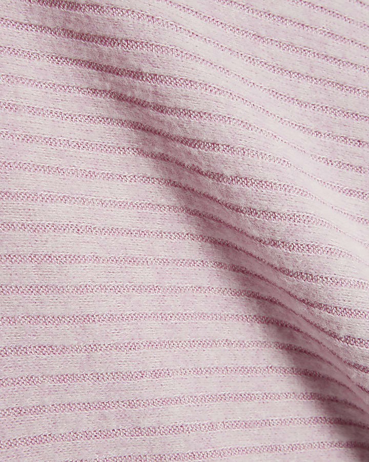 Pink Knit Batwing Sleeve Loungewear Set