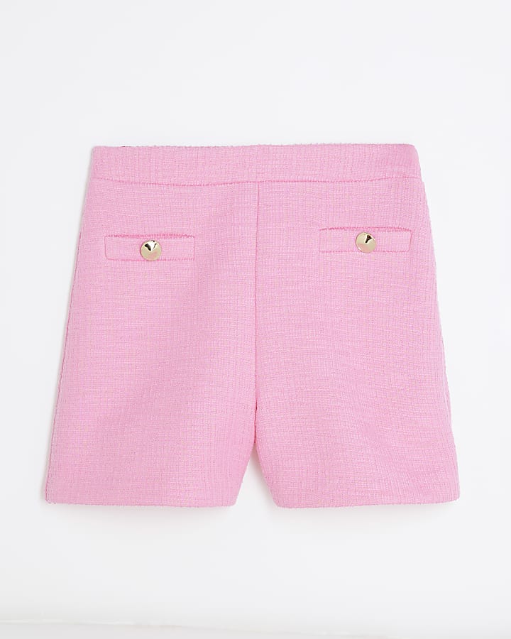 Pink Boucle Shorts