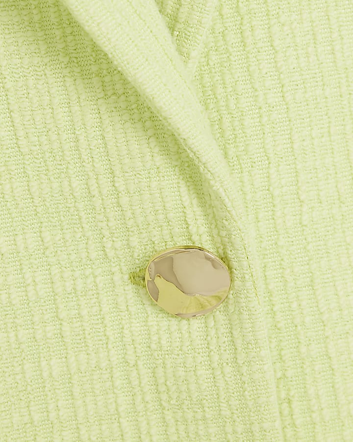 Green Boucle Short Sleeve Jacket