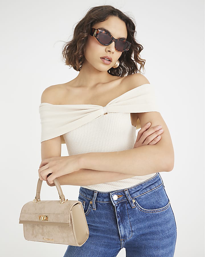 Cream Knit Bardot Top