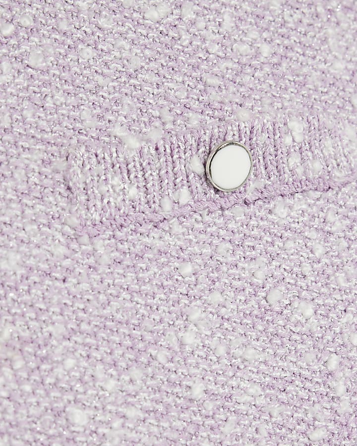Purple Short Sleeve Boucle T-shirt