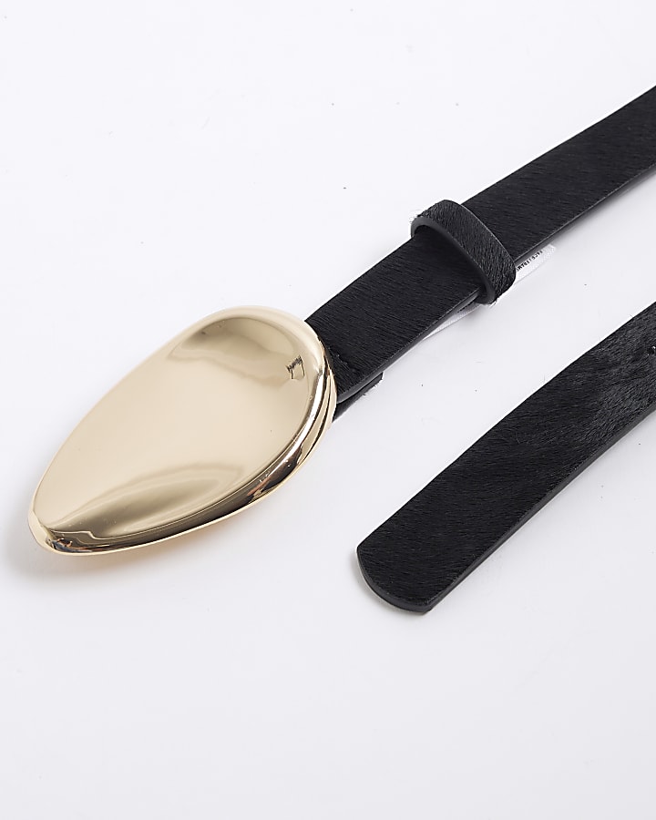 Black Suede Buckle Belt