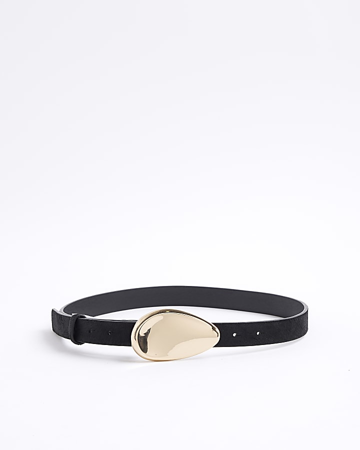 Black Suede Buckle Belt