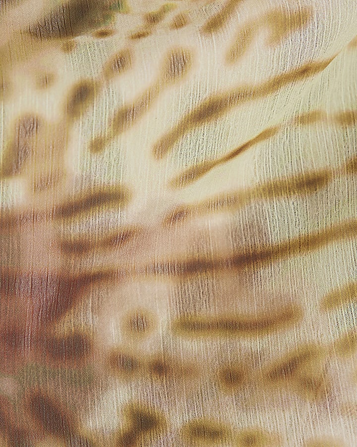 Khaki Colour Animal Print Beach Sarong