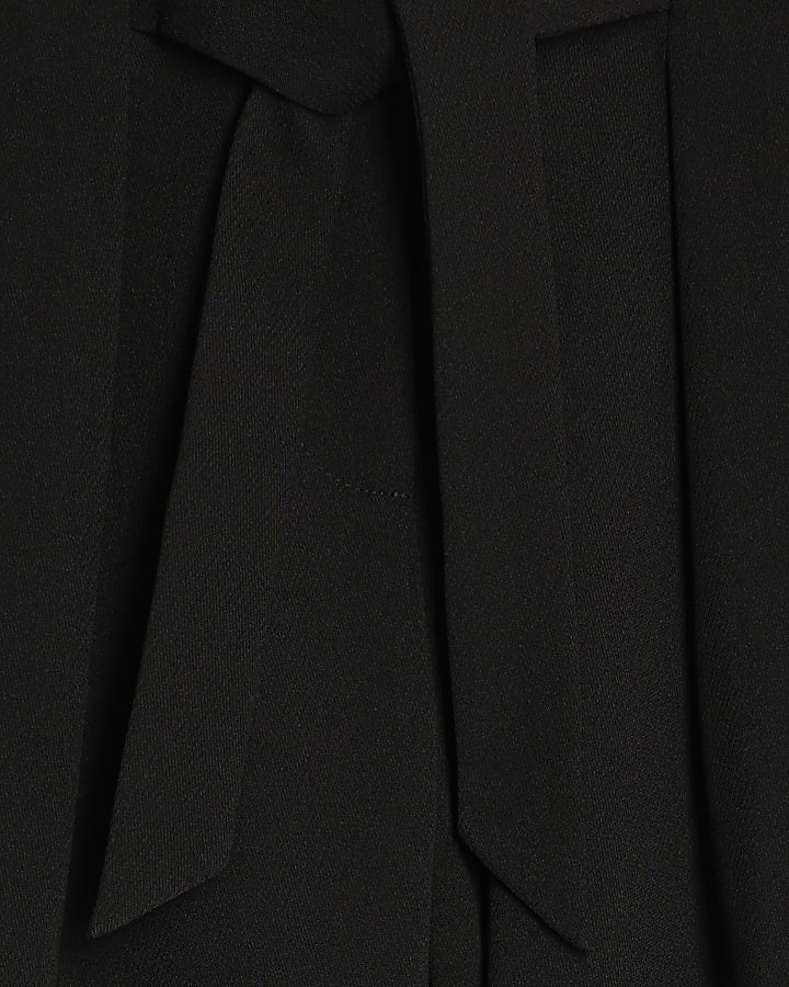 Black Tie Waist Wide Leg Trousers