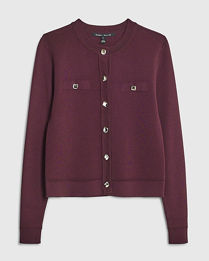 Red Fitted Cardigan