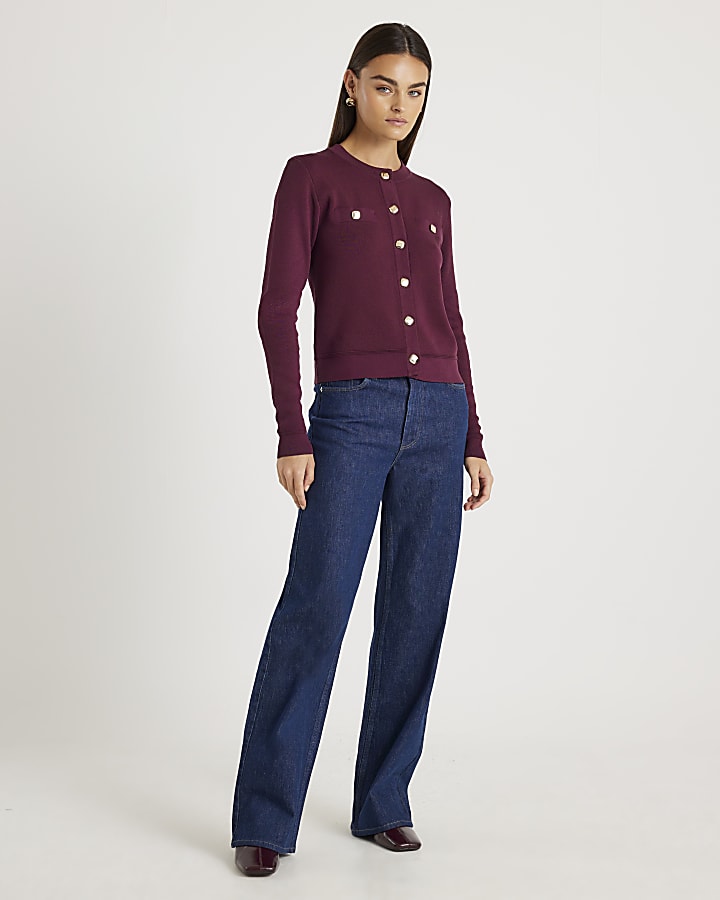 Red Fitted Cardigan