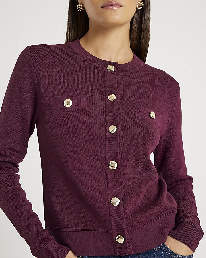 Red Fitted Cardigan
