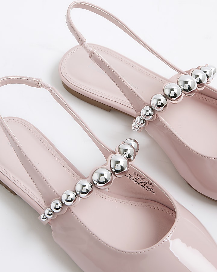 Pink Strapped Sling Back Flat Shoes