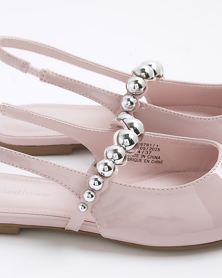 Pink Strapped Sling Back Flat Shoes