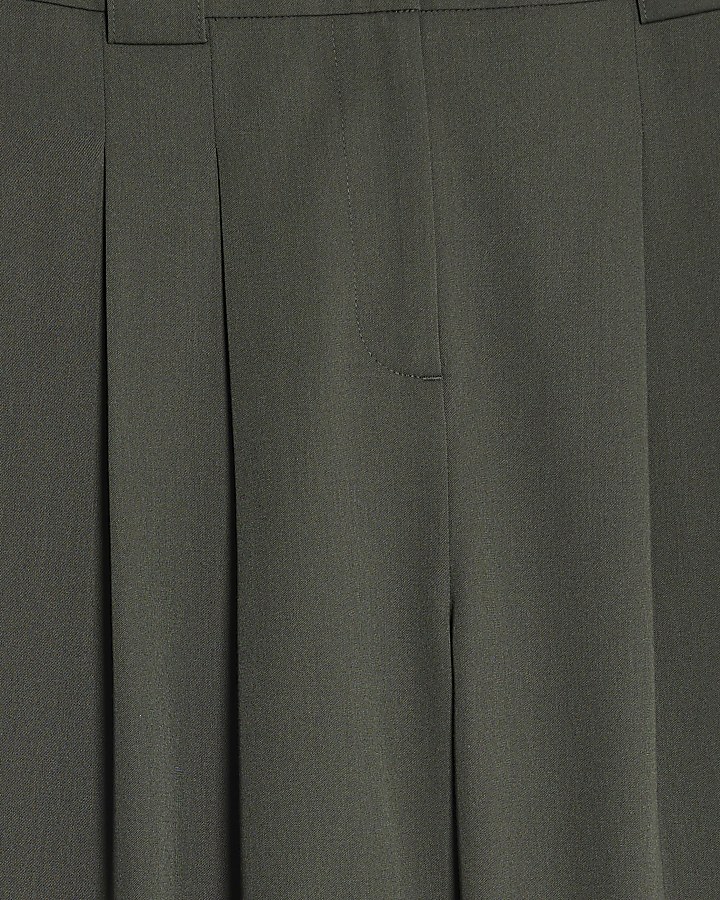 Green Wide Leg Tailored Trousers