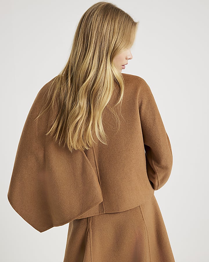 Brown Wool Scarf Top