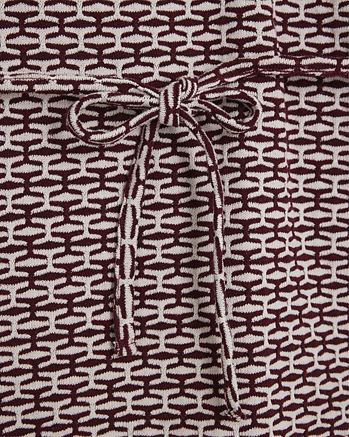 Petite Red Geometric Print Tunic Top
