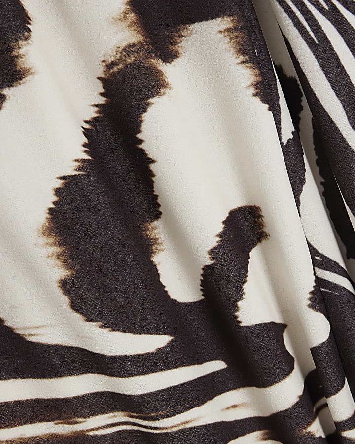 Brown Zebra Print Drawstring Trousers