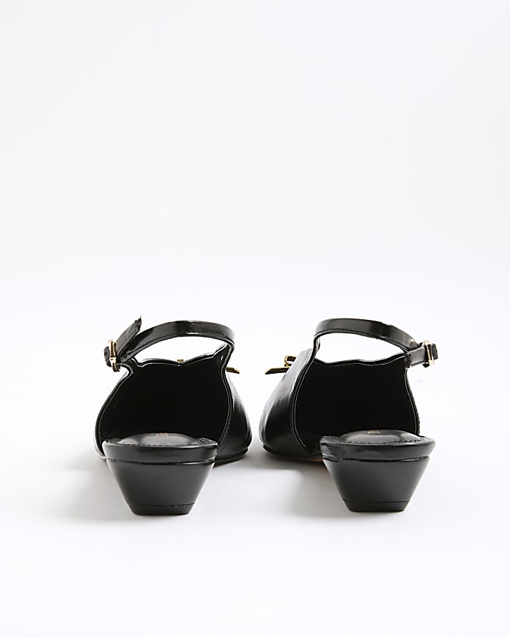 Black Pointed Slingback Shoes