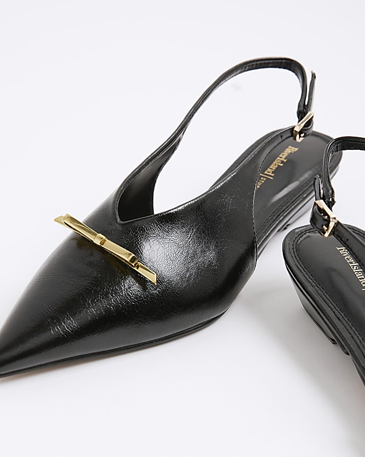 Black Pointed Slingback Shoes