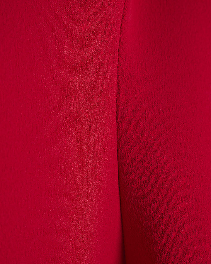 Red Sleeveless Peplum Panel Top