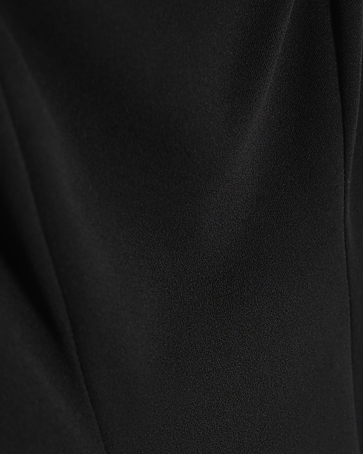 Black Sleeveless Peplum Panel Top