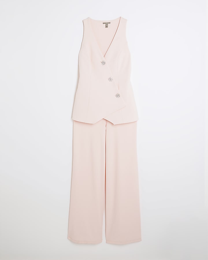 Pink Waistcoat Hybrid Jumpsuit