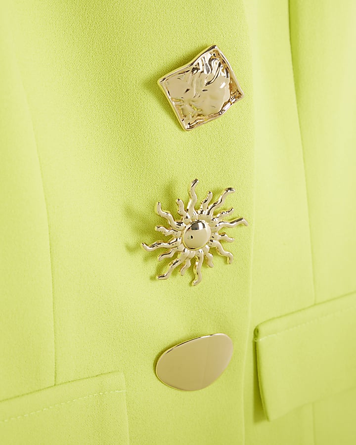 Lime Sleeveless Button Detail Waistcoat