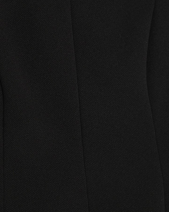 Black Sleeveless Peplum Top