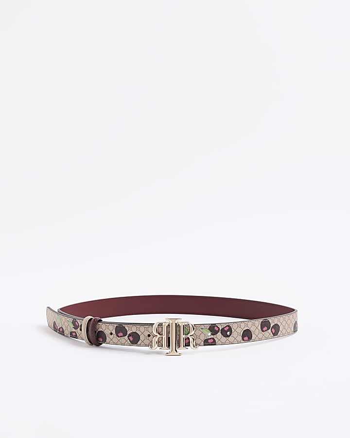Beige RI Monogram Cherry Belt