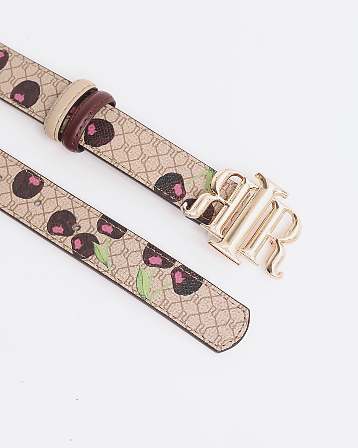 Beige RI Monogram Cherry Belt