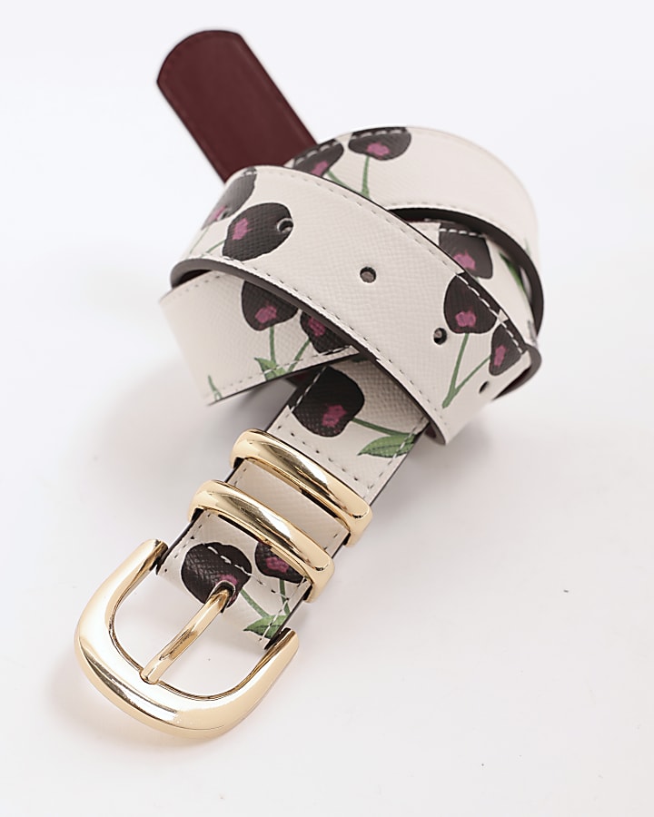 White Cherry Printed Belt