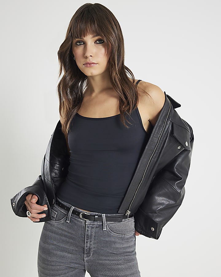 Black Sleeveless Cami Top