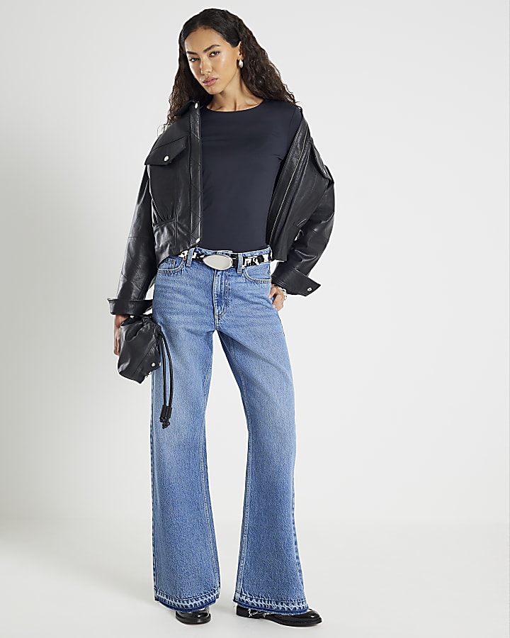Black Crew Neck Top