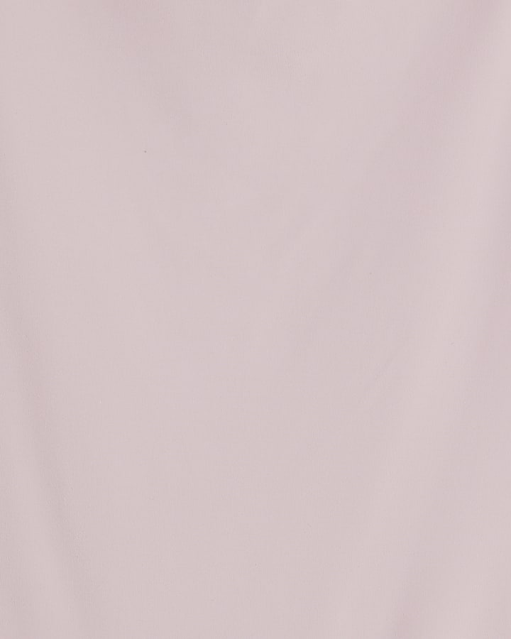Pink Long Sleeve Square Neck Bodysuit