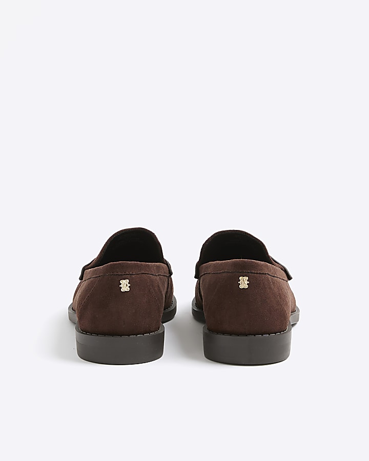 Brown Ruched Loafers