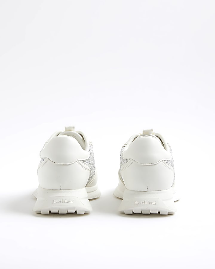 Silver Heatseal Mesh Trainers