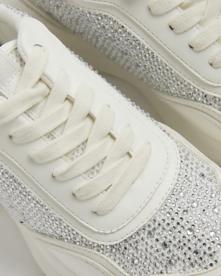 Silver Heatseal Mesh Trainers