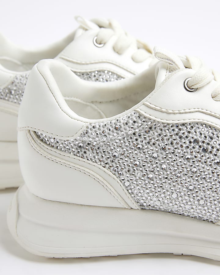 Silver Heatseal Mesh Trainers