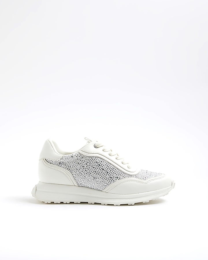 Silver Heatseal Mesh Trainers