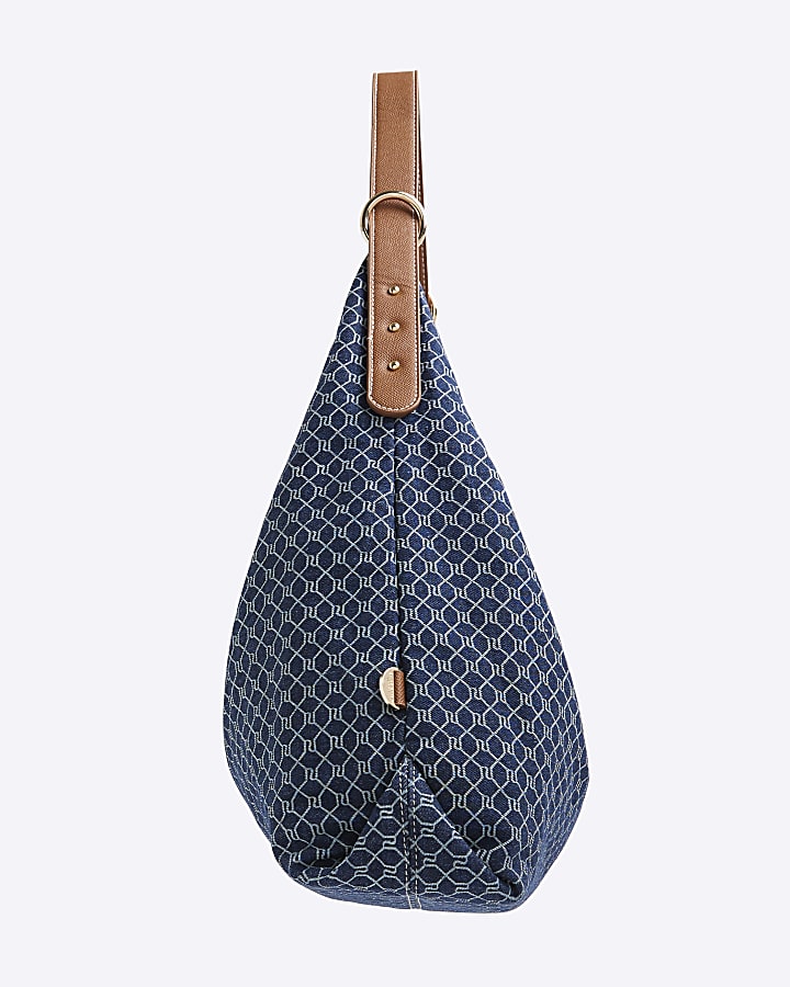 Blue Monogram Denim Slouch Shoulder Bag