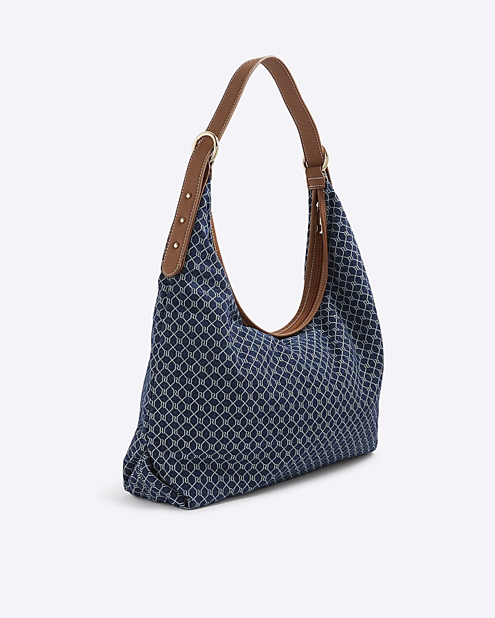 Blue Monogram Denim Slouch Shoulder Bag
