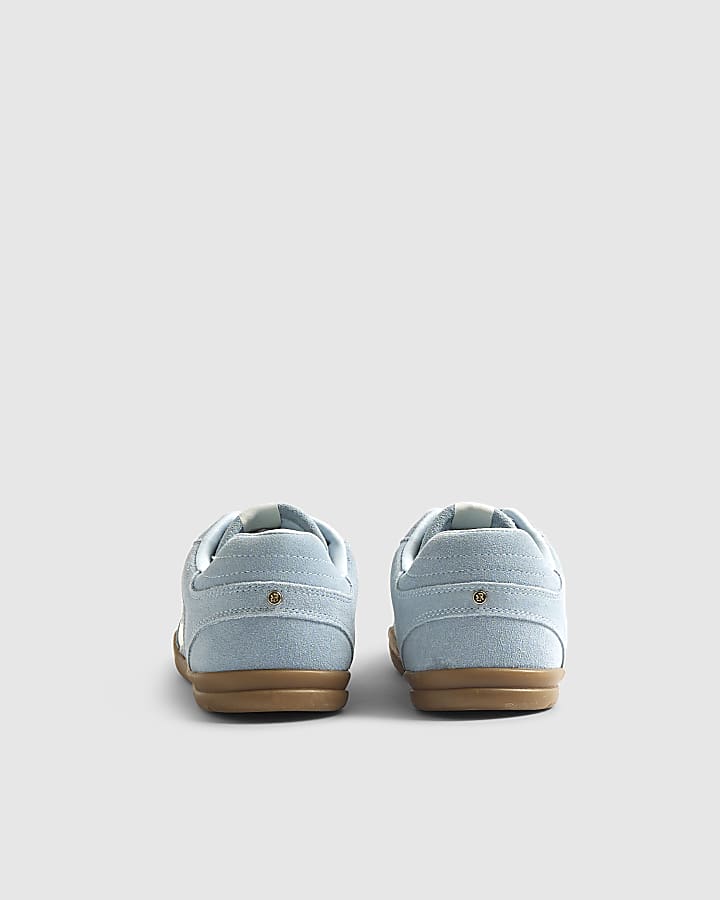 Blue Lace Up Cup Sole Trainers