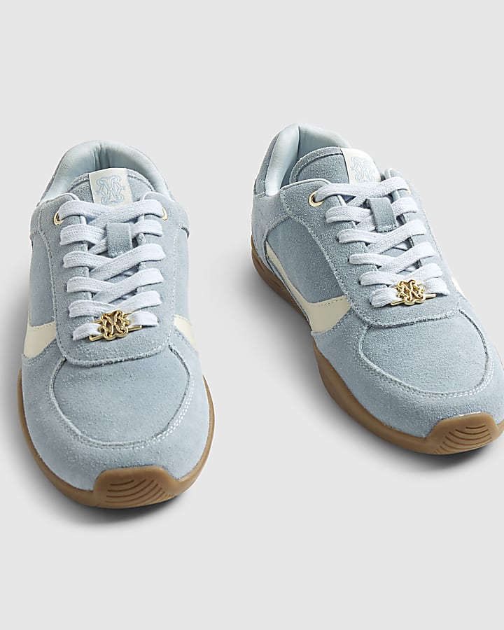 Blue Lace Up Cup Sole Trainers